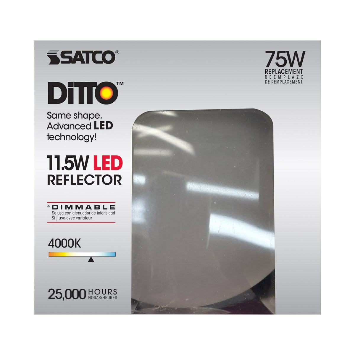 11.5 Watt - LED BR40 - 4000K - 103 deg. Beam Angle - Medium base - 120 Volt - dimmable