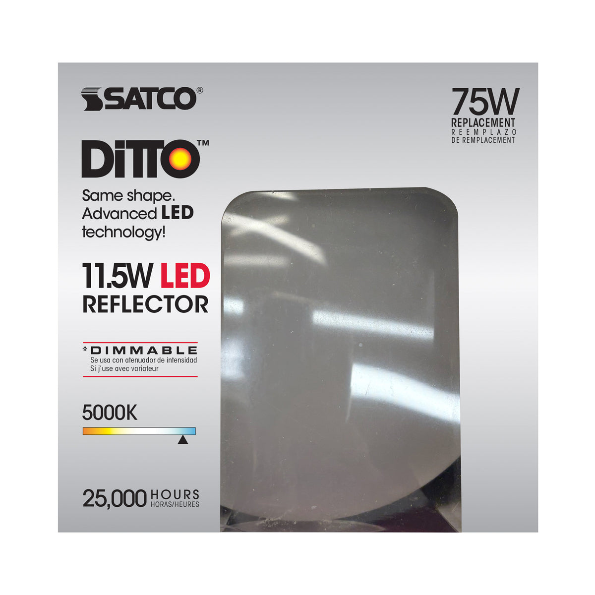 11.5 Watt - LED BR40 - 5000K - 103 deg. Beam Angle - Medium base - 120 Volt - dimmable