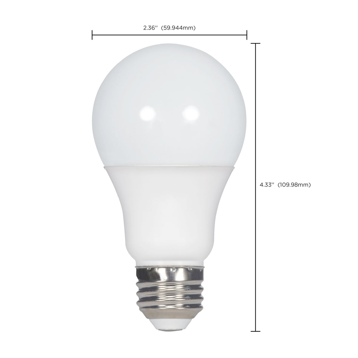 10 Watt - A19 LED - 3000K - Medium base - 220 deg. Beam Angle - 90CRI - 120 Volt