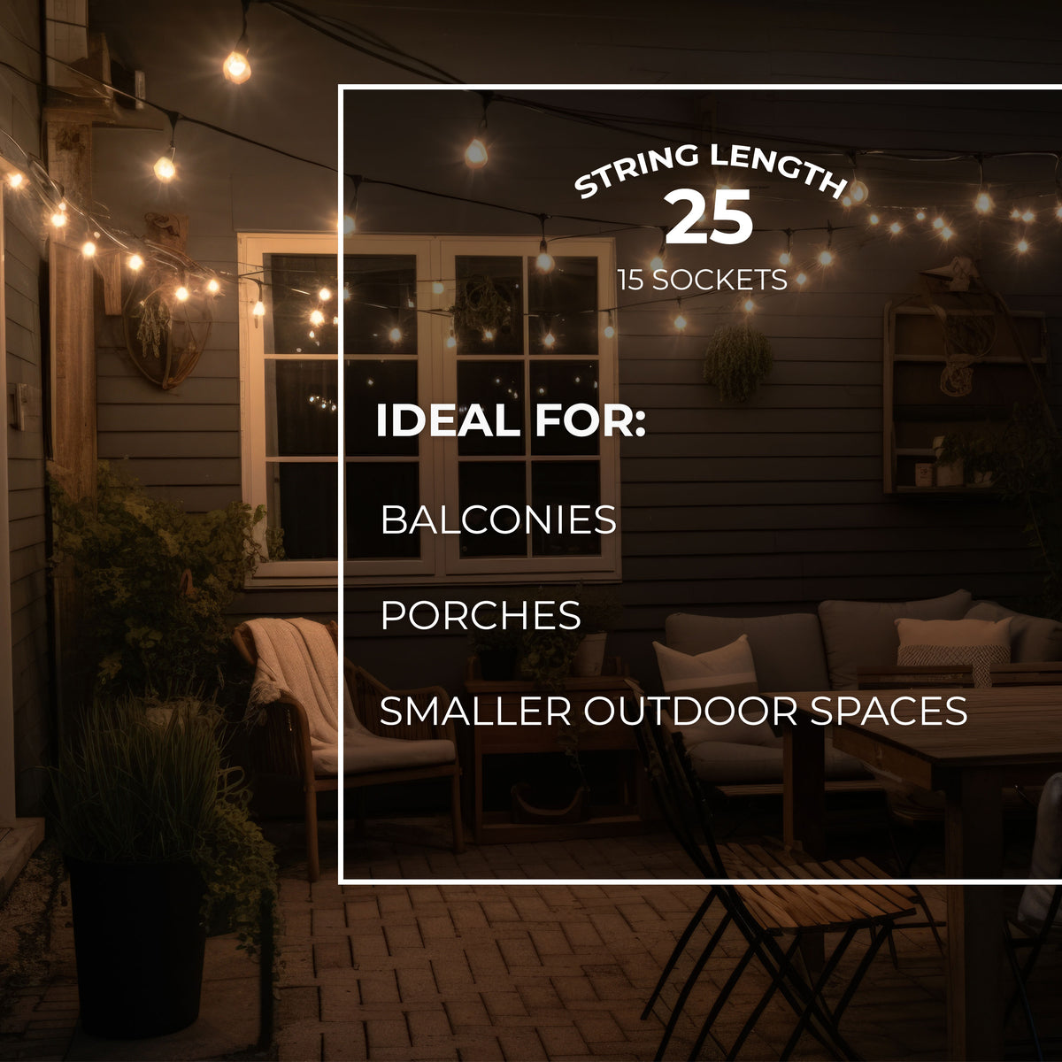 Bulbrite 48-Foot String Light Kit with Clear Vintage Style S14 Incandescent Light Bulbs, 2-Pack, Silver Finish
