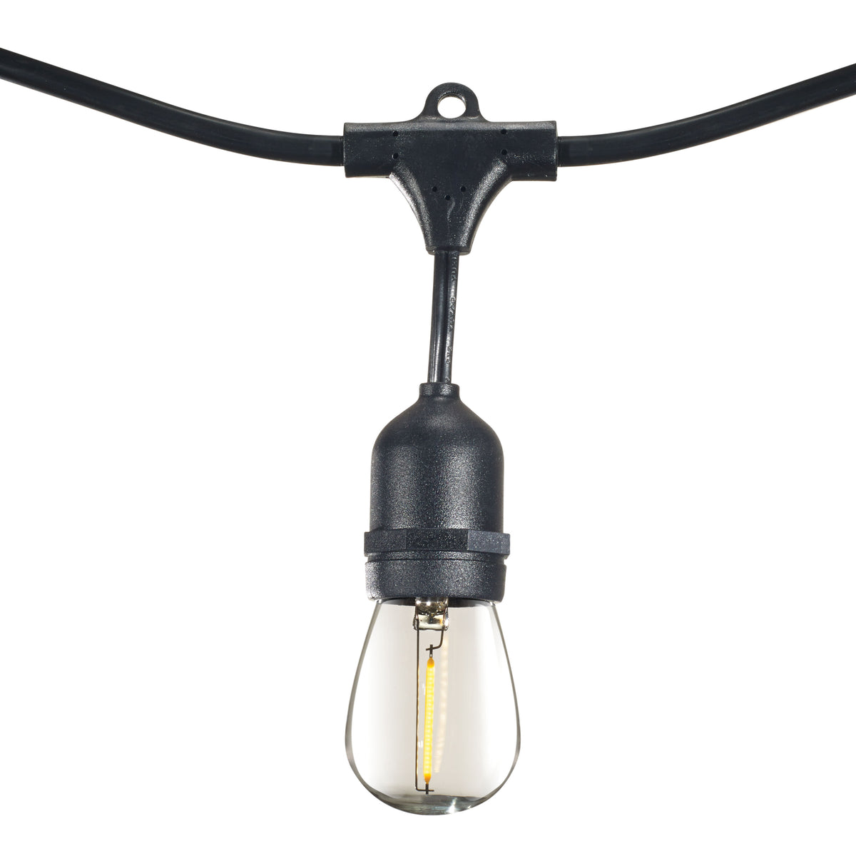 Bulbrite 30-foot String Light Kit with Clear Shatter Resistant Vintage Style S14 LED Light Bulbs-2PK