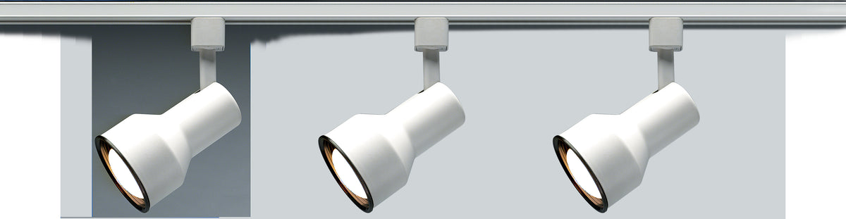 1 Light - R30 - Track Head - Step Cylinder - White Finish - H-Style