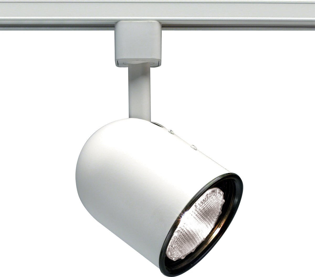 1 Light - PAR20 - Track Head - Short Bullet Cylinder - White Finish - H-Style bulb or fixture view