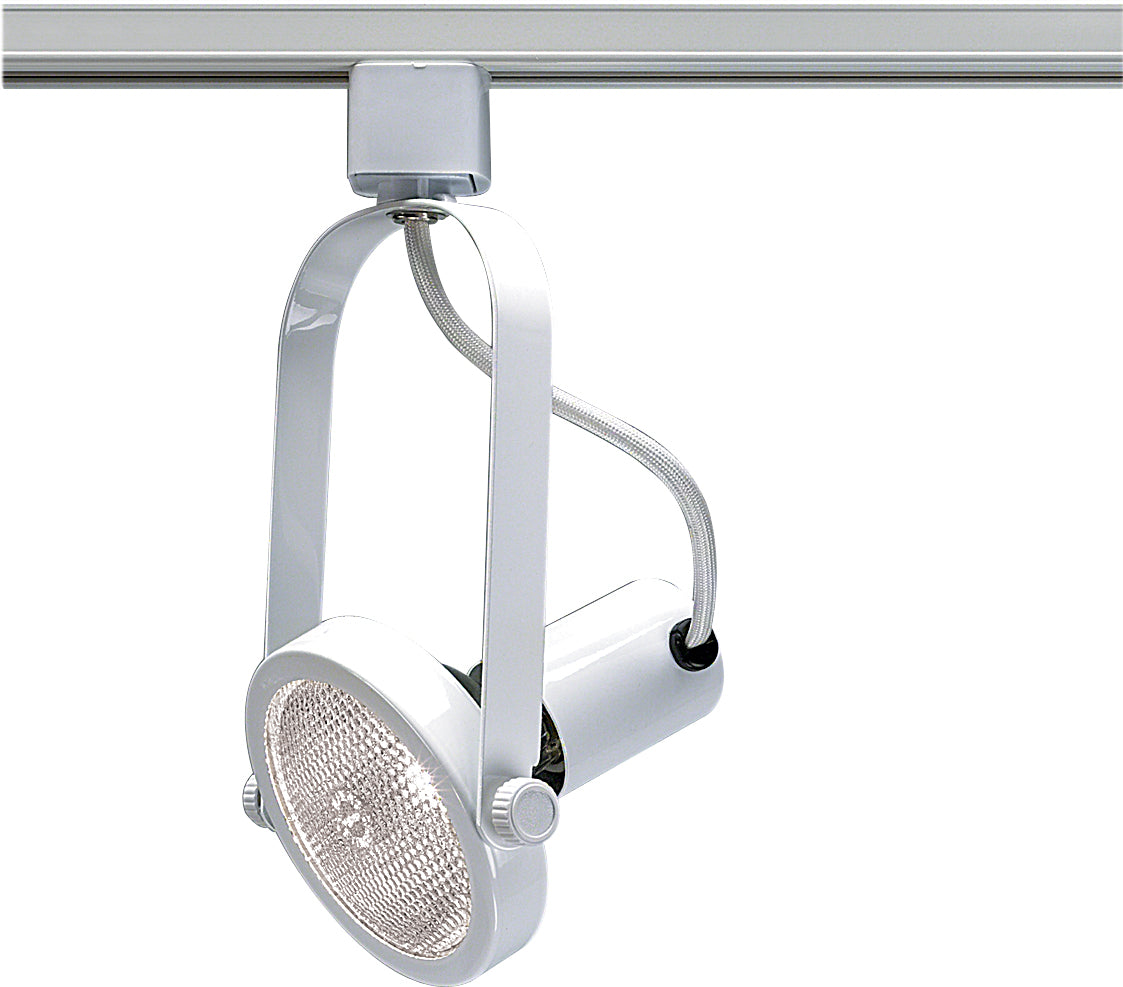 1 Light - PAR38 - Track Head - Gimbal Ring - White Finish - H-Style bulb or fixture view