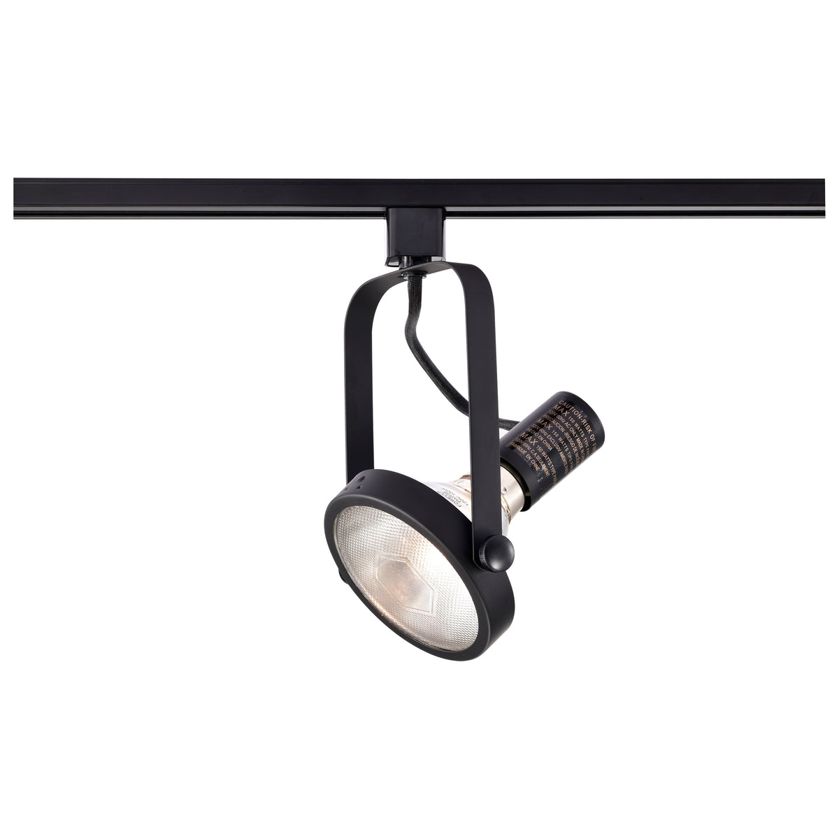 1 Light - PAR38 - Track Head - Gimbal Ring - Black Finish - H-Style