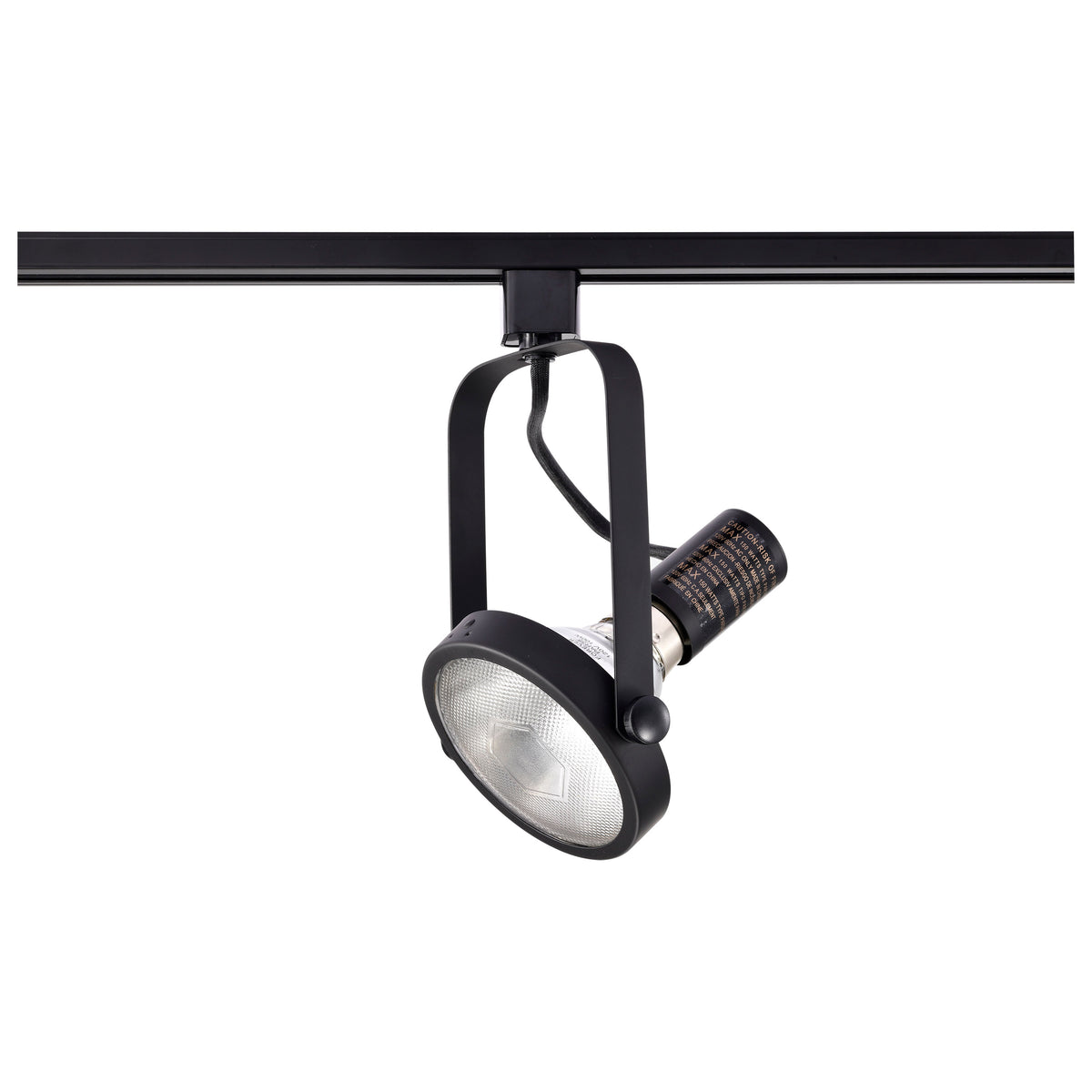1 Light - PAR38 - Track Head - Gimbal Ring - Black Finish - H-Style