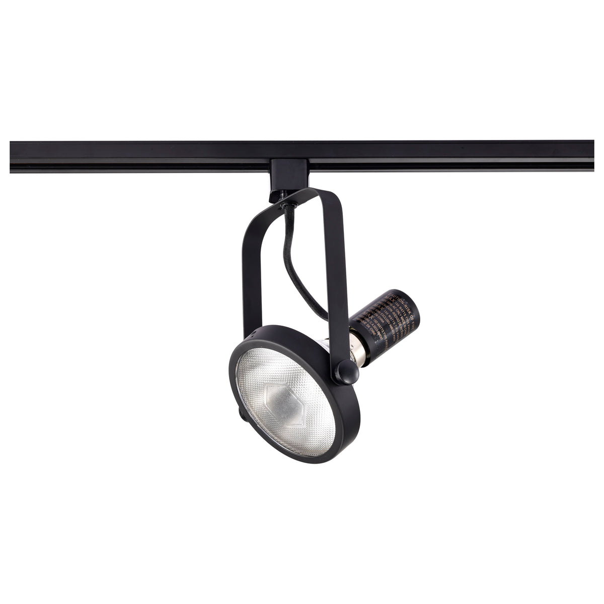 1 Light - PAR38 - Track Head - Gimbal Ring - Black Finish - H-Style