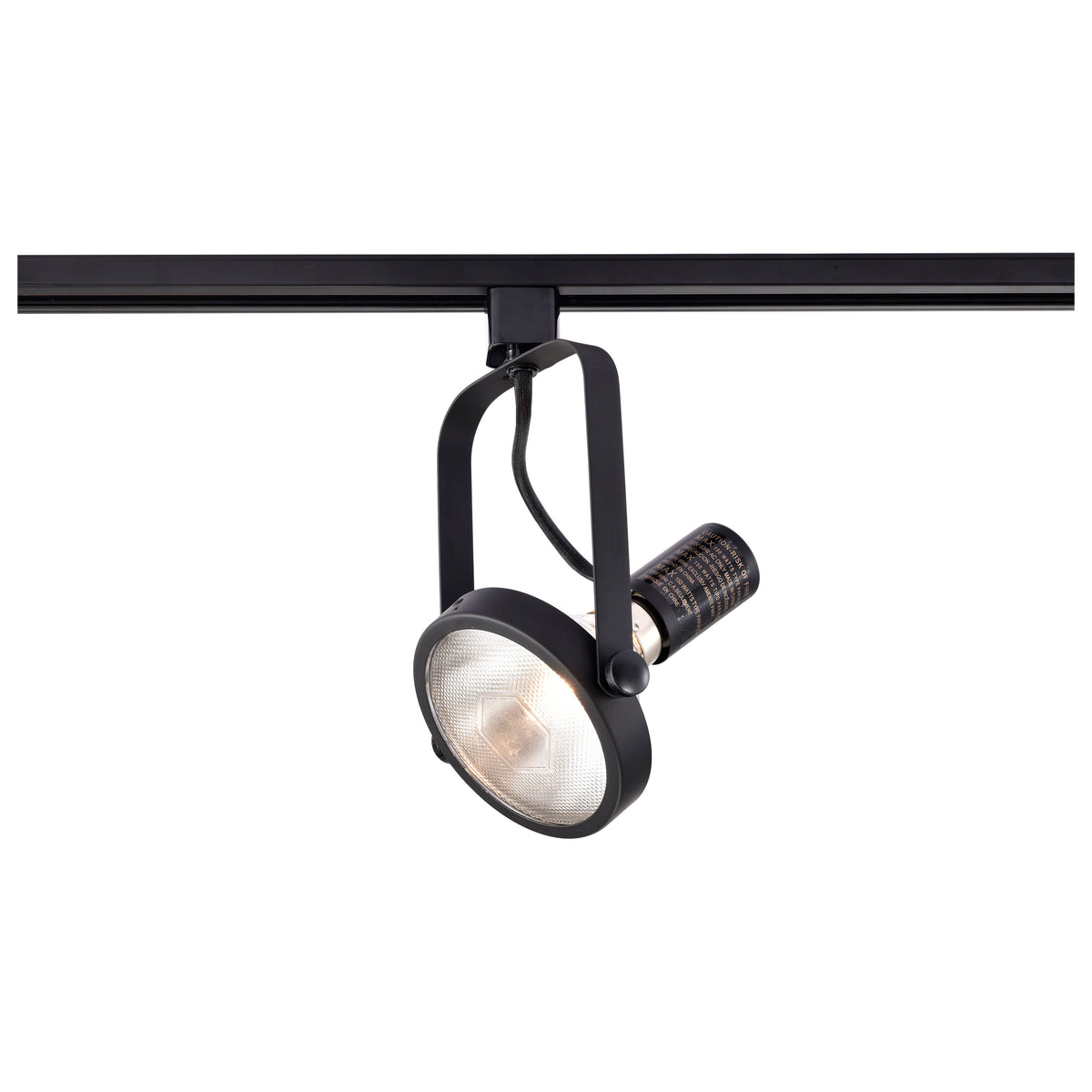 1 Light - PAR38 - Track Head - Gimbal Ring - Black Finish - H-Style