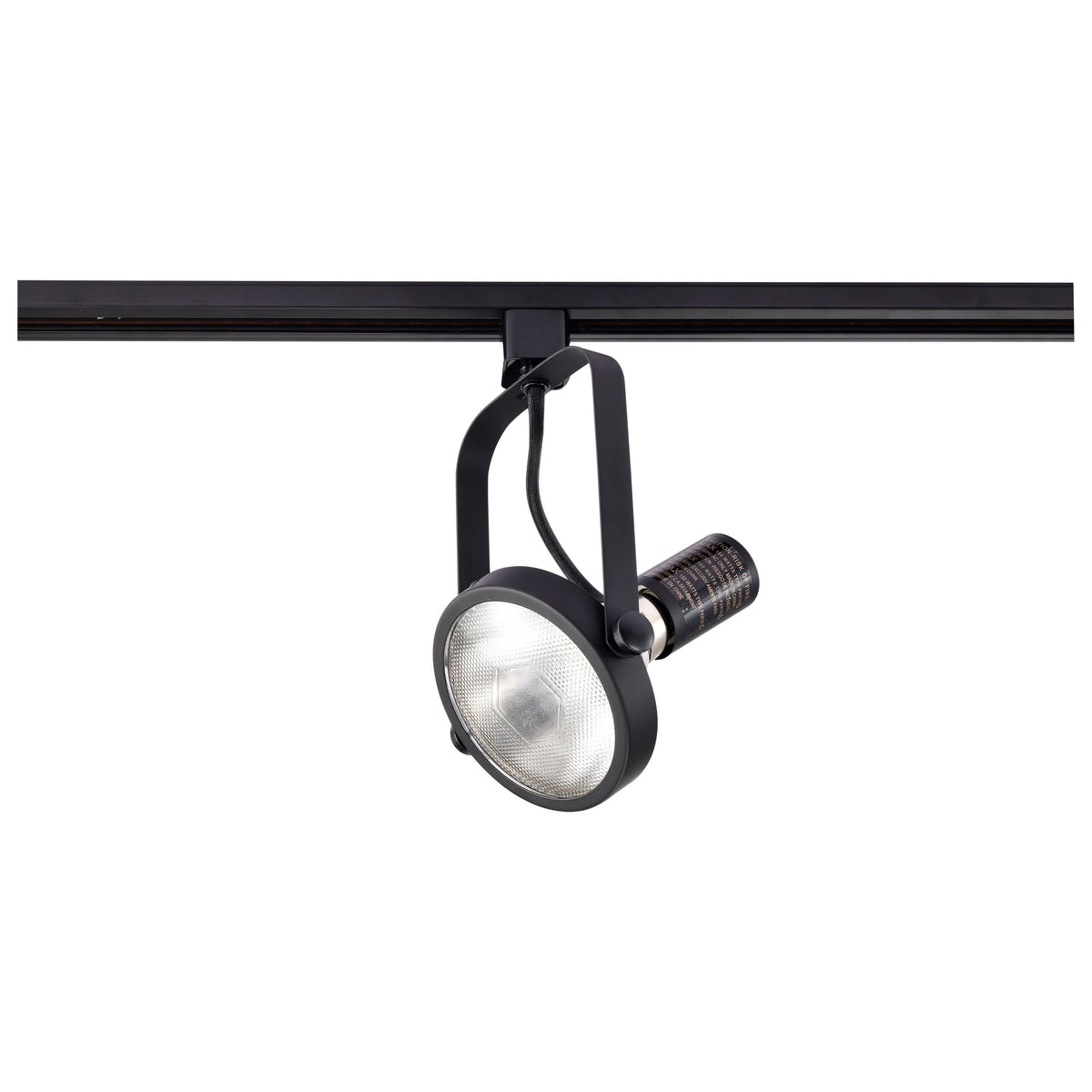 1 Light - PAR38 - Track Head - Gimbal Ring - Black Finish - H-Style
