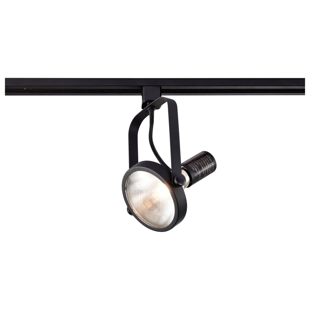 1 Light - PAR38 - Track Head - Gimbal Ring - Black Finish - H-Style