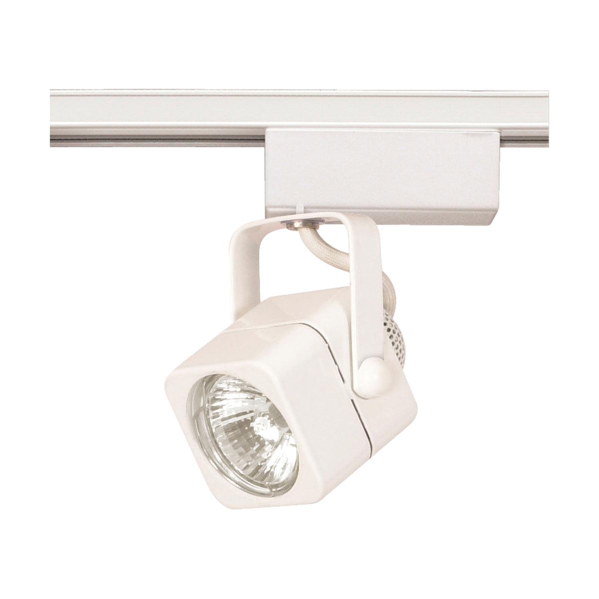 1 Light - MR16 - 12V Track Head - Square - White Finish - H-Style bulb or fixture view