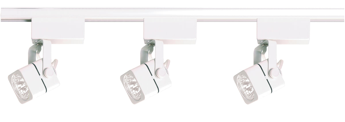 1 Light - MR16 - 12V Track Head - Square - White Finish - H-Style