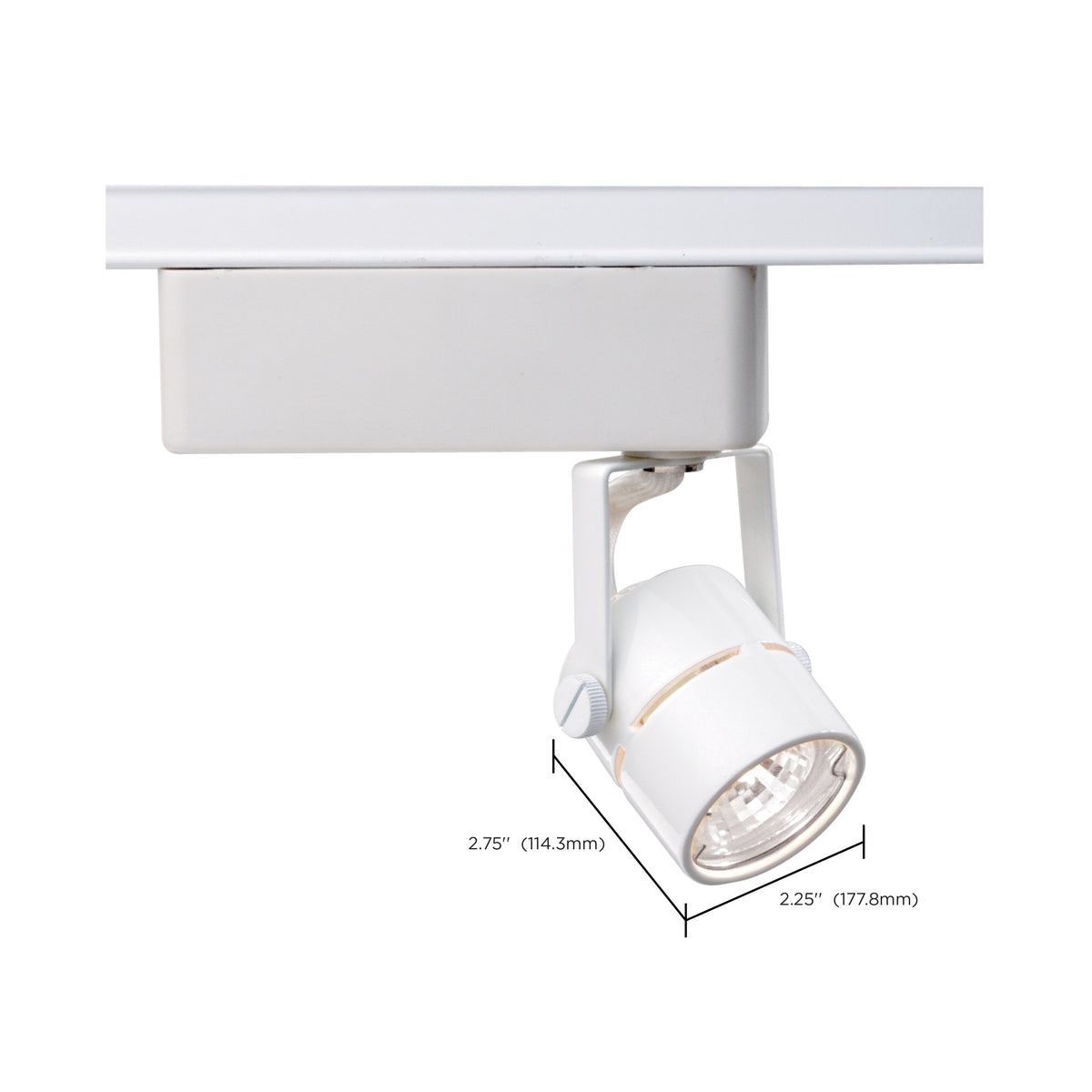 1 Light - MR16 - 12V Track Head - Round - White Finish - H-Style
