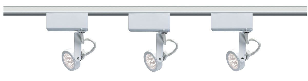 1 Light - MR16 - 12V Track Head - Gimbal Ring - White Finish - H-Style