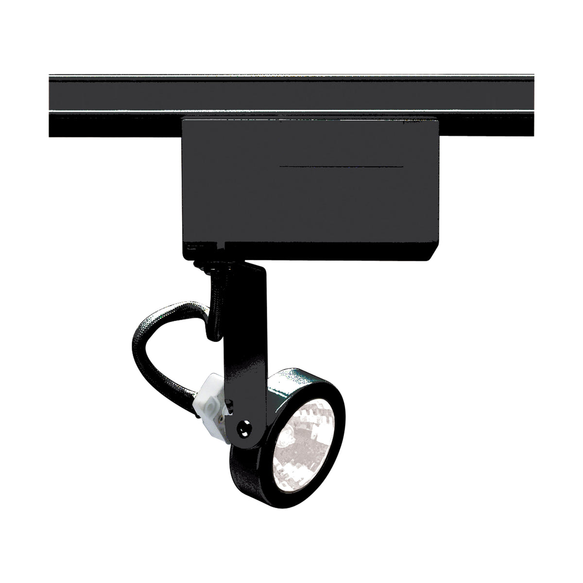 1 Light - MR16 - 12V Track Head - Gimbal Ring - Black Finish - H-Style bulb or fixture view