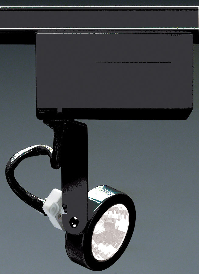 1 Light - MR16 - 12V Track Head - Gimbal Ring - Black Finish - H-Style
