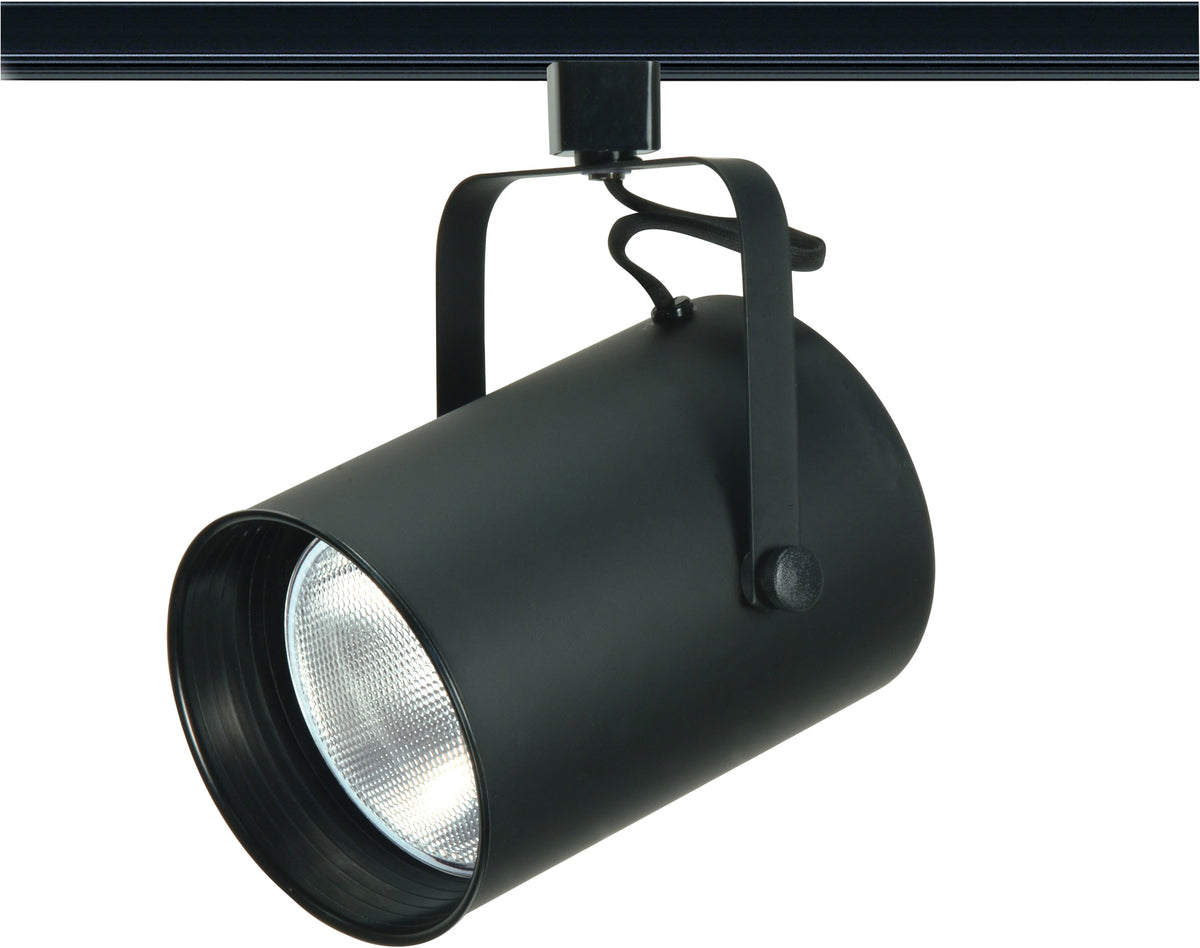 1 Light - R40 - Track Head - Straight Cylinder - Black Finish - H-Style