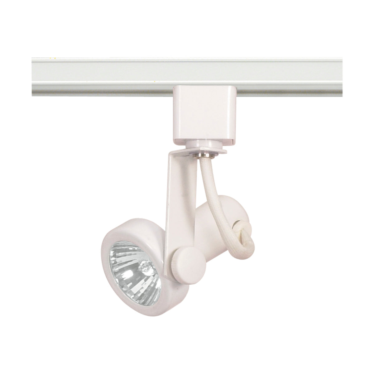 1 Light - MR16 - 120V Track Head - Gimbal Ring - White Finish - H-Style bulb or fixture view