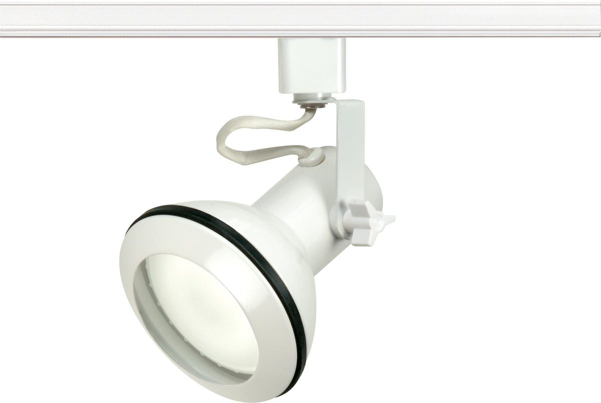 1 Light - PAR30 (Short Neck) - Track Head - Euro Style - White Finish - H-Style for ceiling fixtures and commercial spaces