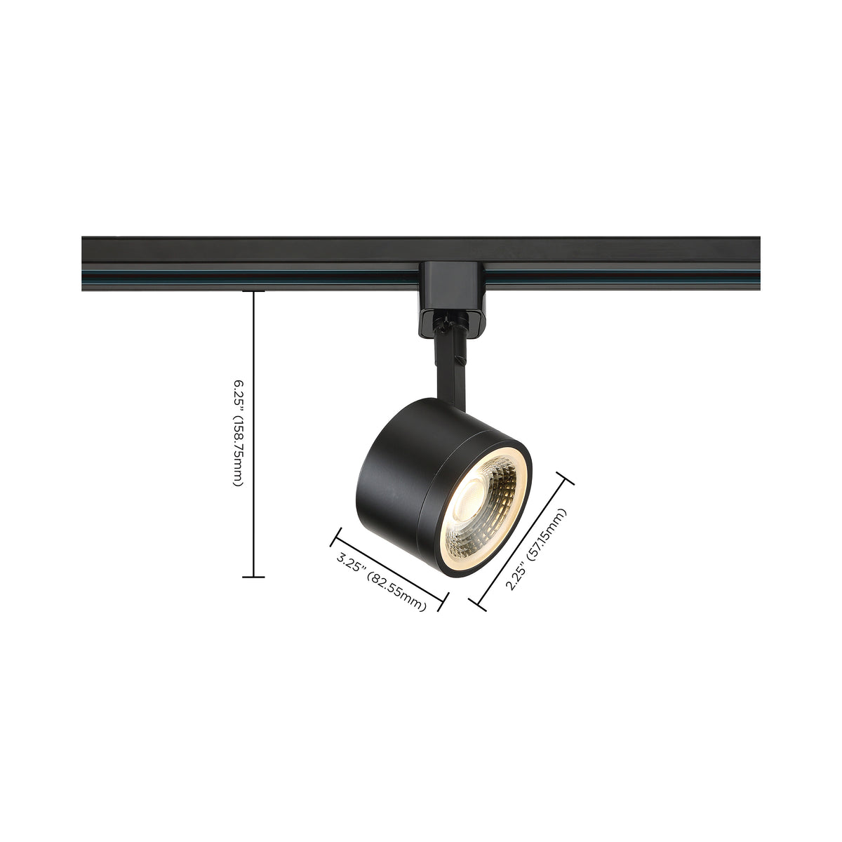 1 Light - LED - 12W Track Head - Round - Matte Black - 24 Deg. Beam - H-Style
