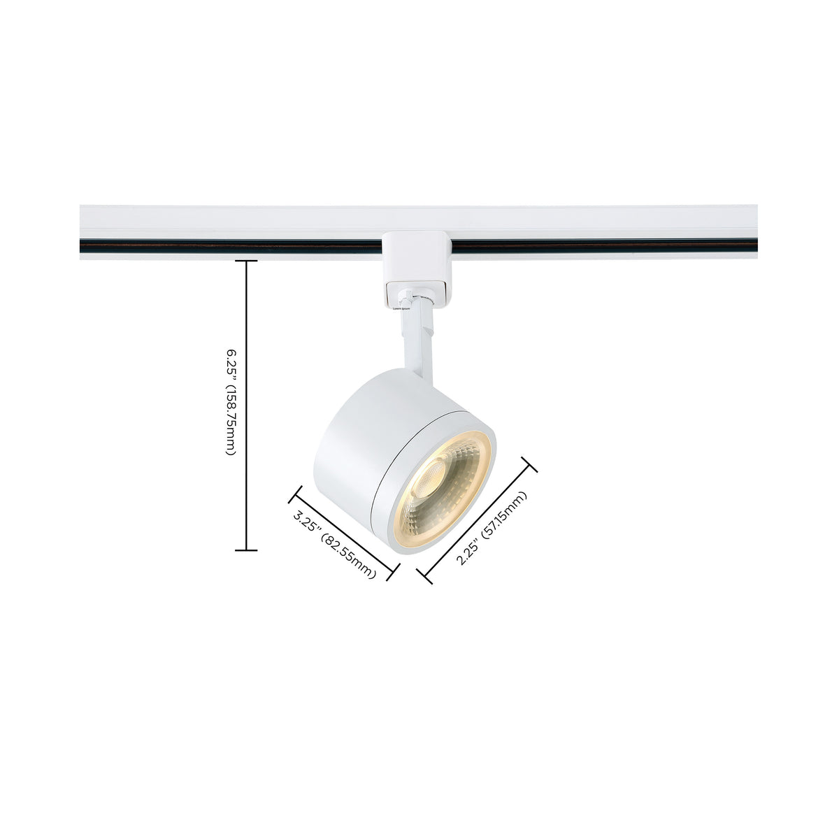 1 Light - LED - 12W Track Head - Round - Matte White - 36 Deg. Beam - H-Style