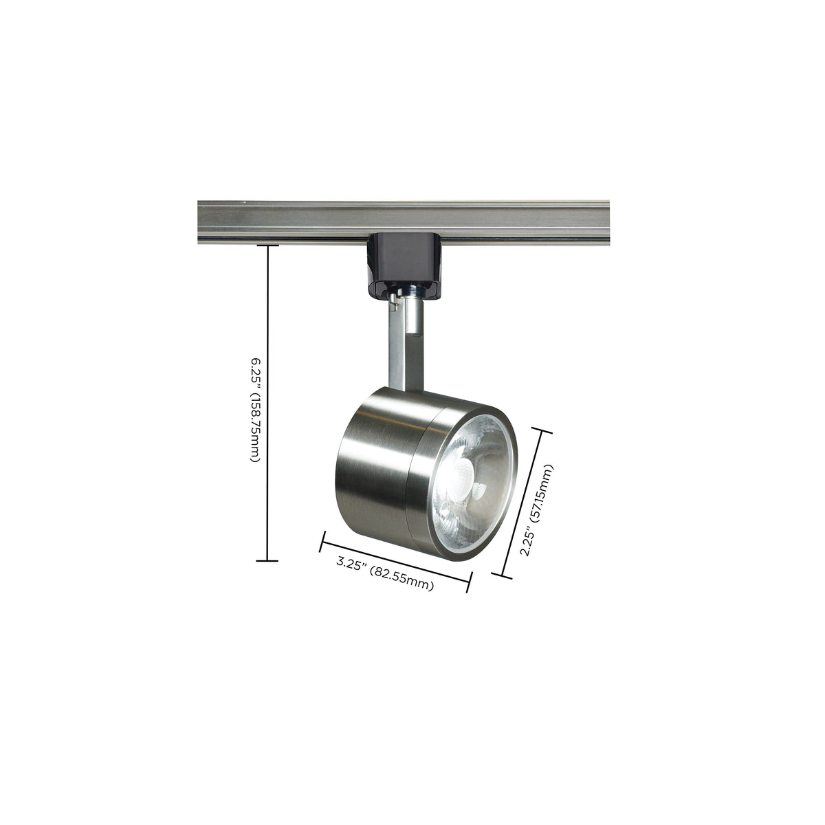 1 Light - LED - 12W Track Head - Round - Brushed Nickel - 24 Deg. Beam - H-Style