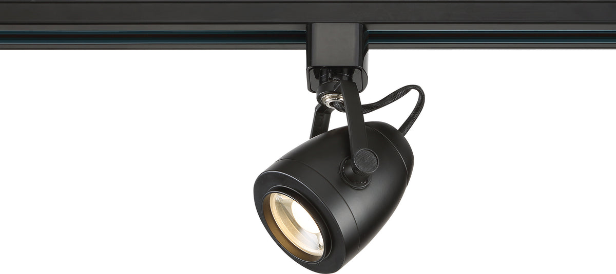1 Light - LED - 12W Track Head - Pinch Back - Black - 24 Deg. Beam - H-Style for ceiling fixtures and commercial spaces