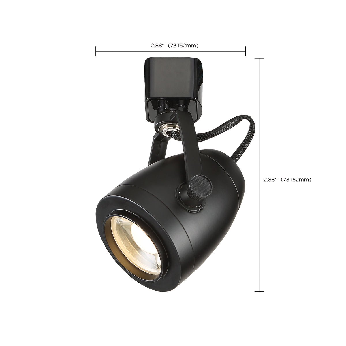 1 Light - LED - 12W Track Head - Pinch Back - Black - 24 Deg. Beam - H-Style