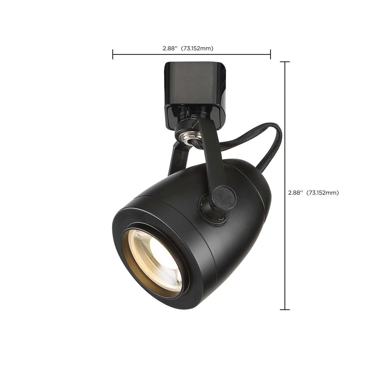 1 Light - LED - 12W Track Head - Pinch Back - Black - 36 Deg. Beam - H-Style