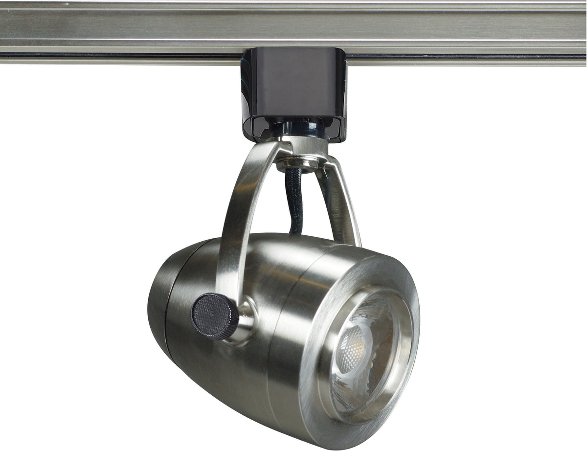1 Light - LED - 12W Track Head - Pinch back shape - Brushed Nickel - 24 Deg. Beam - H-Style bulb or fixture view