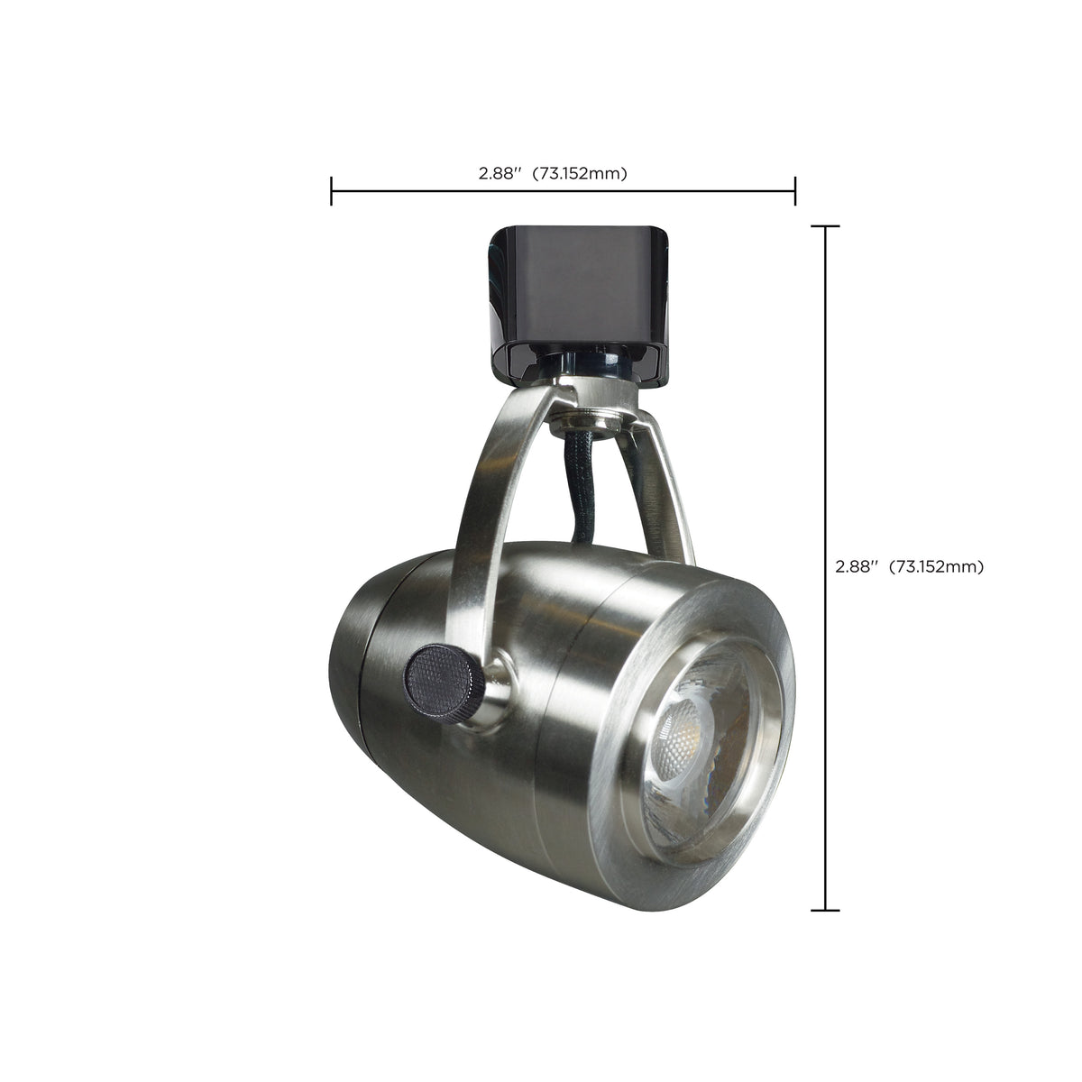 1 Light - LED - 12W Track Head - Pinch back shape - Brushed Nickel - 24 Deg. Beam - H-Style