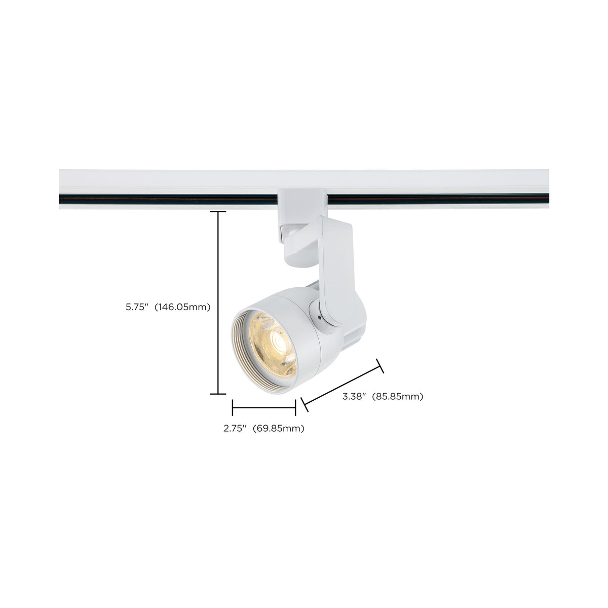 1 Light - LED - 12W Track Head - Angle Arm - White - 24 Deg. Beam - H-Style