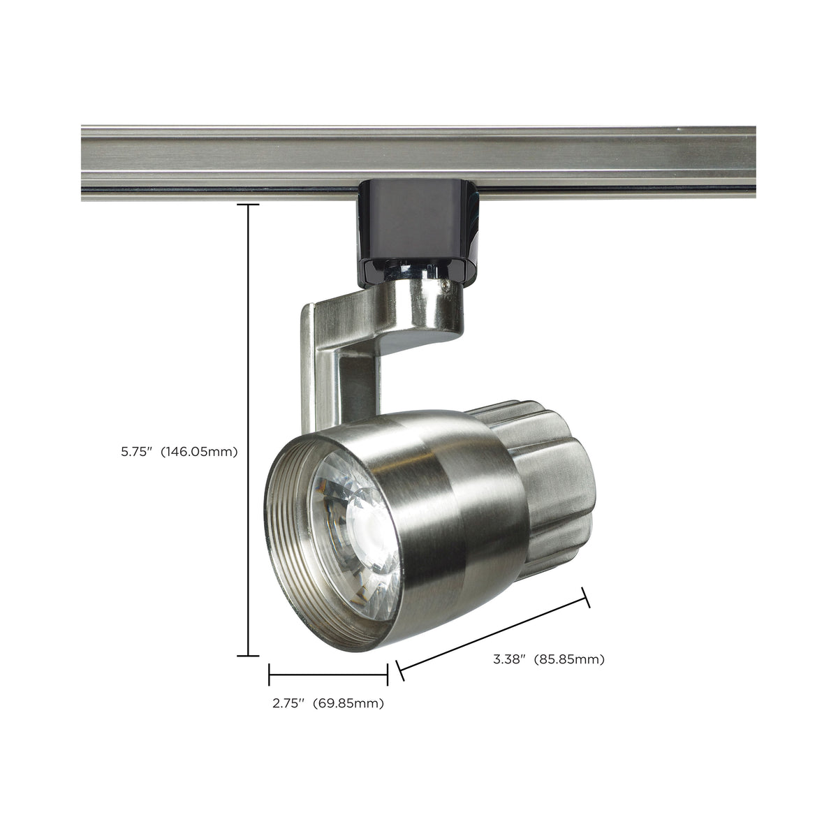 1 Light - LED - 12W Track Head - Angle arm - Brushed Nickel - 36 Deg. Beam - H-Style