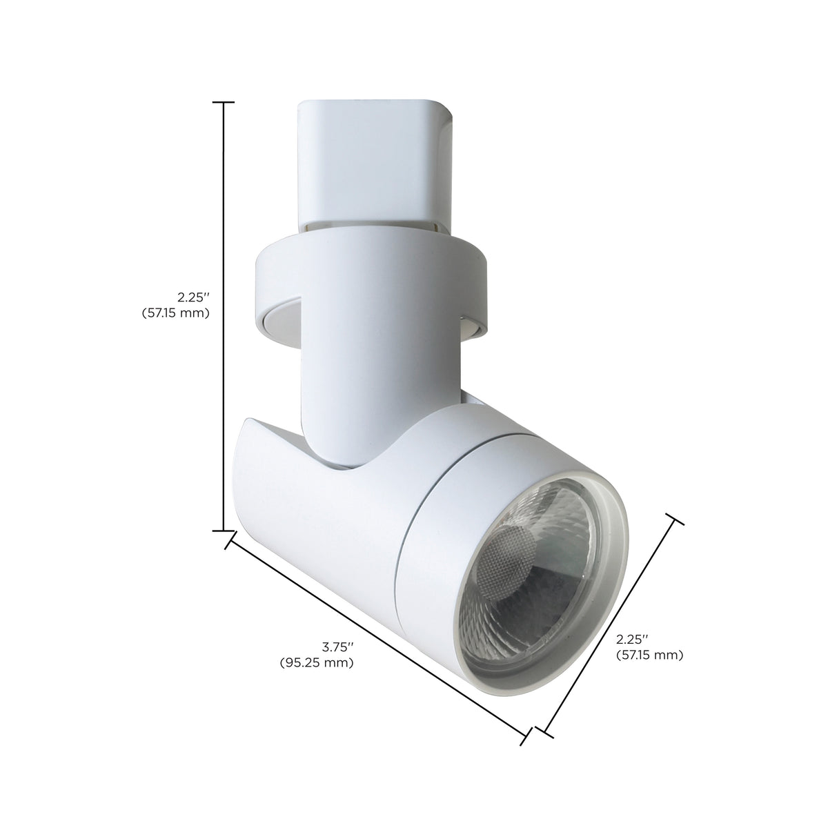 1 Light - LED - 12W Track Head - Barrel - White - 36 Deg. Beam - H-Style