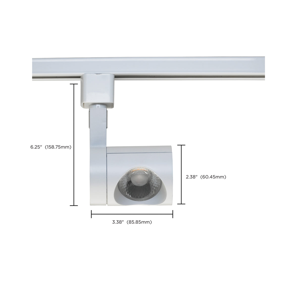1 Light - LED - 12W Track Head - Pipe - White - 36 Deg. Beam - H-Style