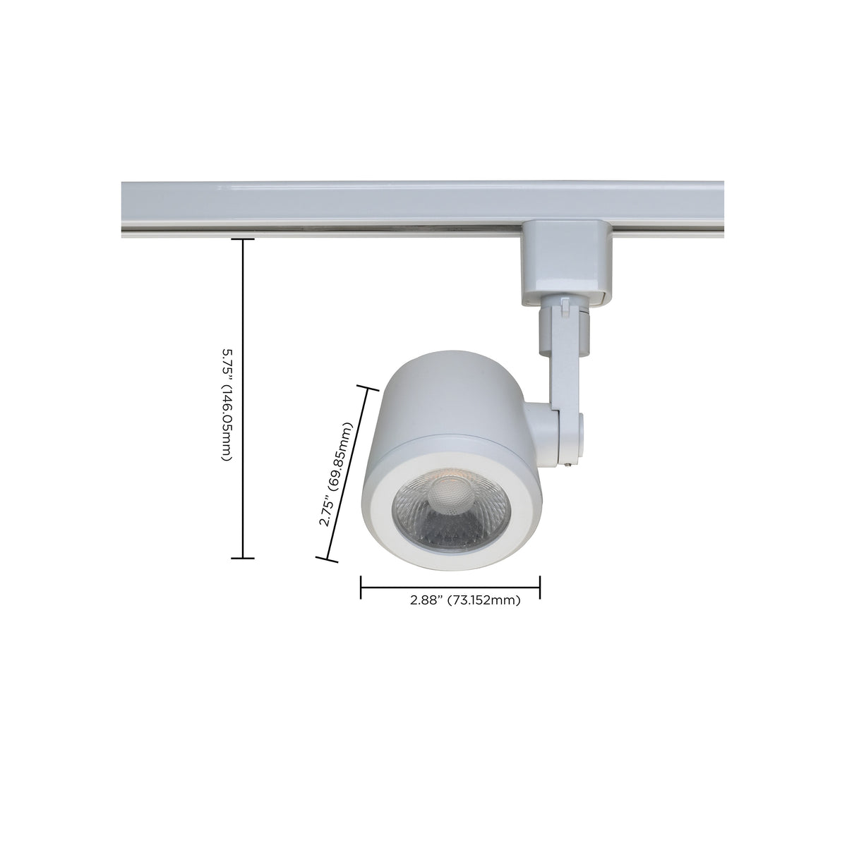1 Light - LED - 12W Track Head - Taper Back - White - 36 Deg. Beam - H-Style