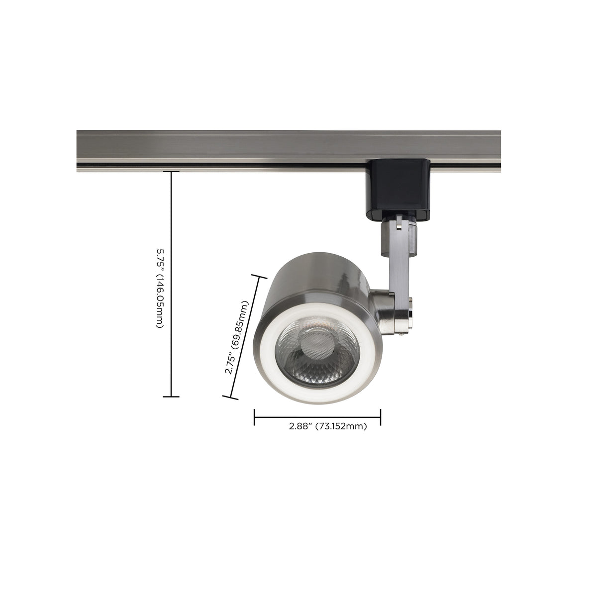 1 Light - LED - 12W Track Head - Taper Back - Brushed Nickel - 36 Deg. Beam - H-Style