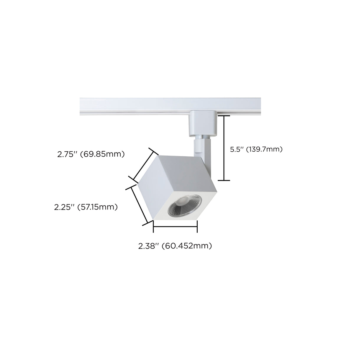 1 Light - LED - 12W Track Head - Square - White - 24 Deg. Beam - H-Style
