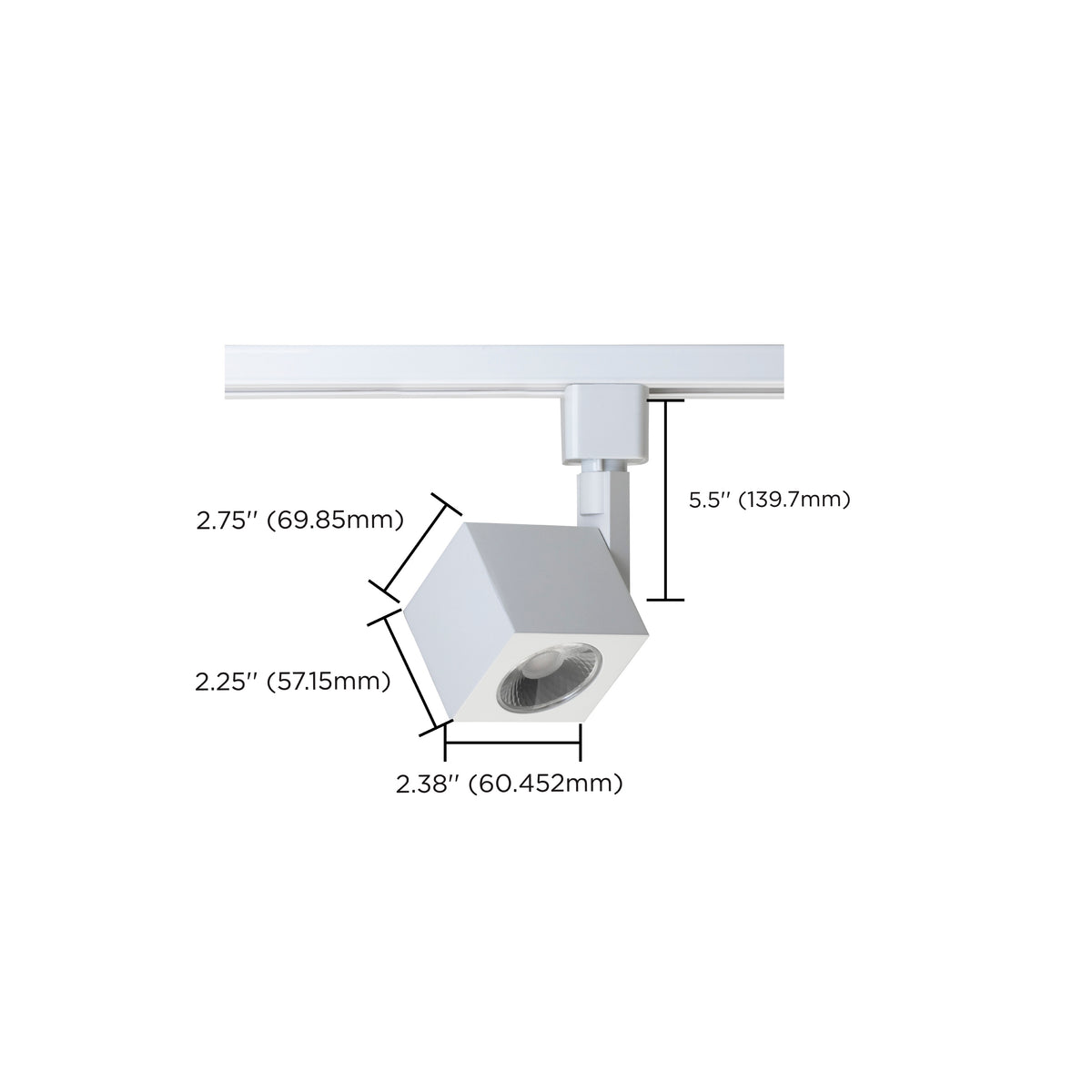 1 Light - LED - 12W Track Head - Square - White - 36 Deg. Beam - H-Style