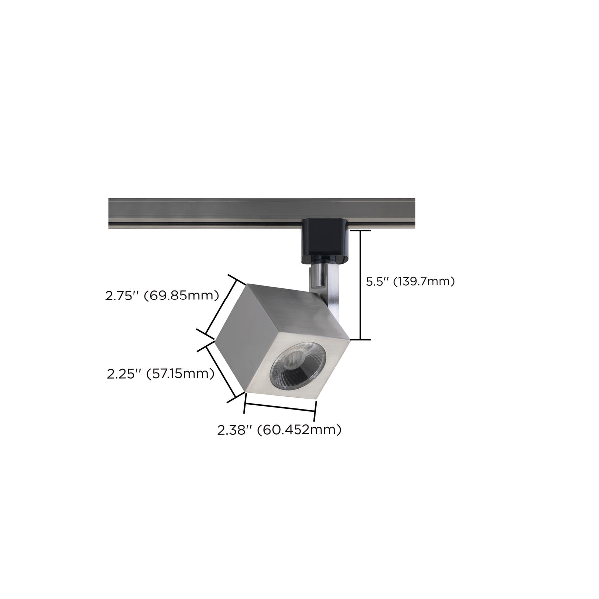 1 Light - LED - 12W Track Head - Square - Brushed Nickel - 24 Deg. Beam - H-Style