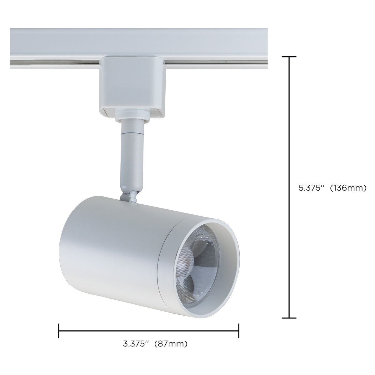 1 Light - LED - 12W Track Head - Small Cylinder - Matte White - 24 Deg. Beam - H-Style