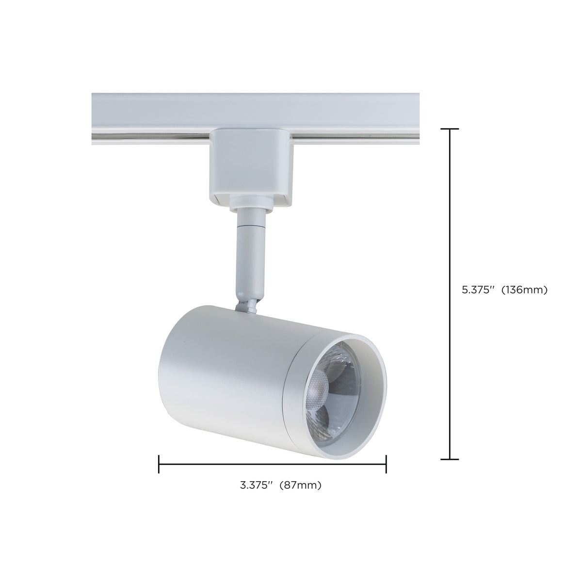 1 Light - LED - 12W Track Head - Small Cylinder - Matte White - 36 Deg. Beam - H-Style
