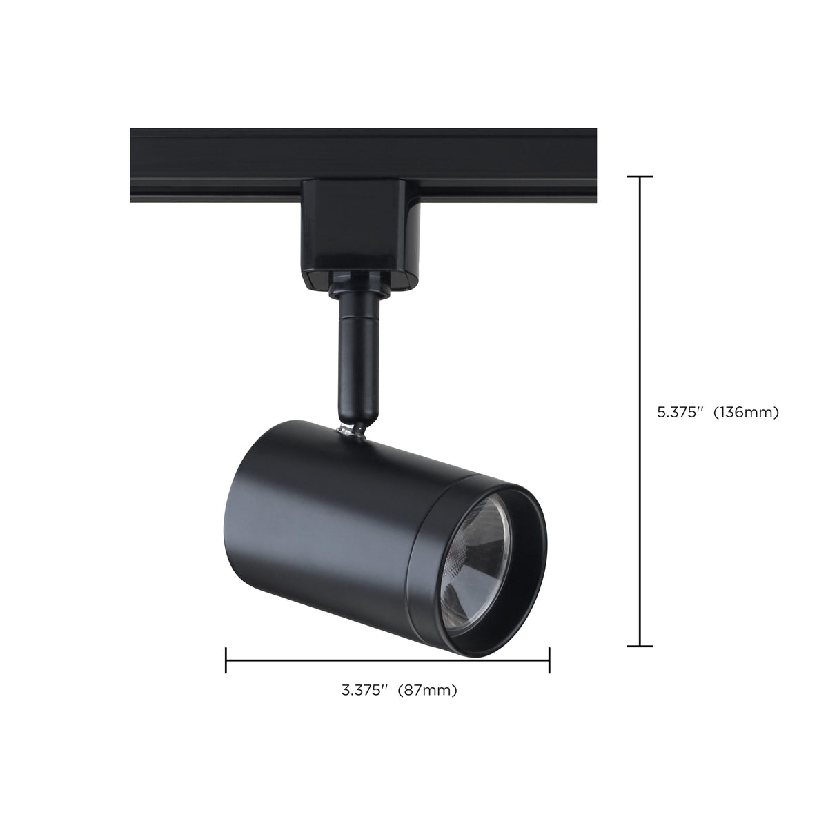 1 Light - LED - 12W Track Head - Small Cylinder - Matte Black - 36 Deg. Beam - H-Style