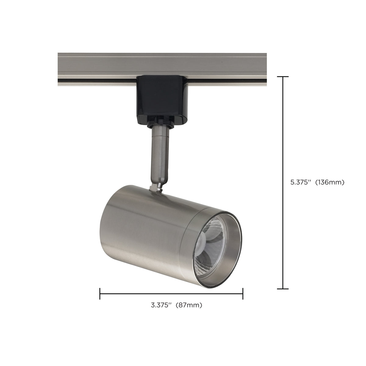 1 Light - LED - 12W Track Head - Small Cylinder - Brushed Nickel - 24 Deg. Beam - H-Style