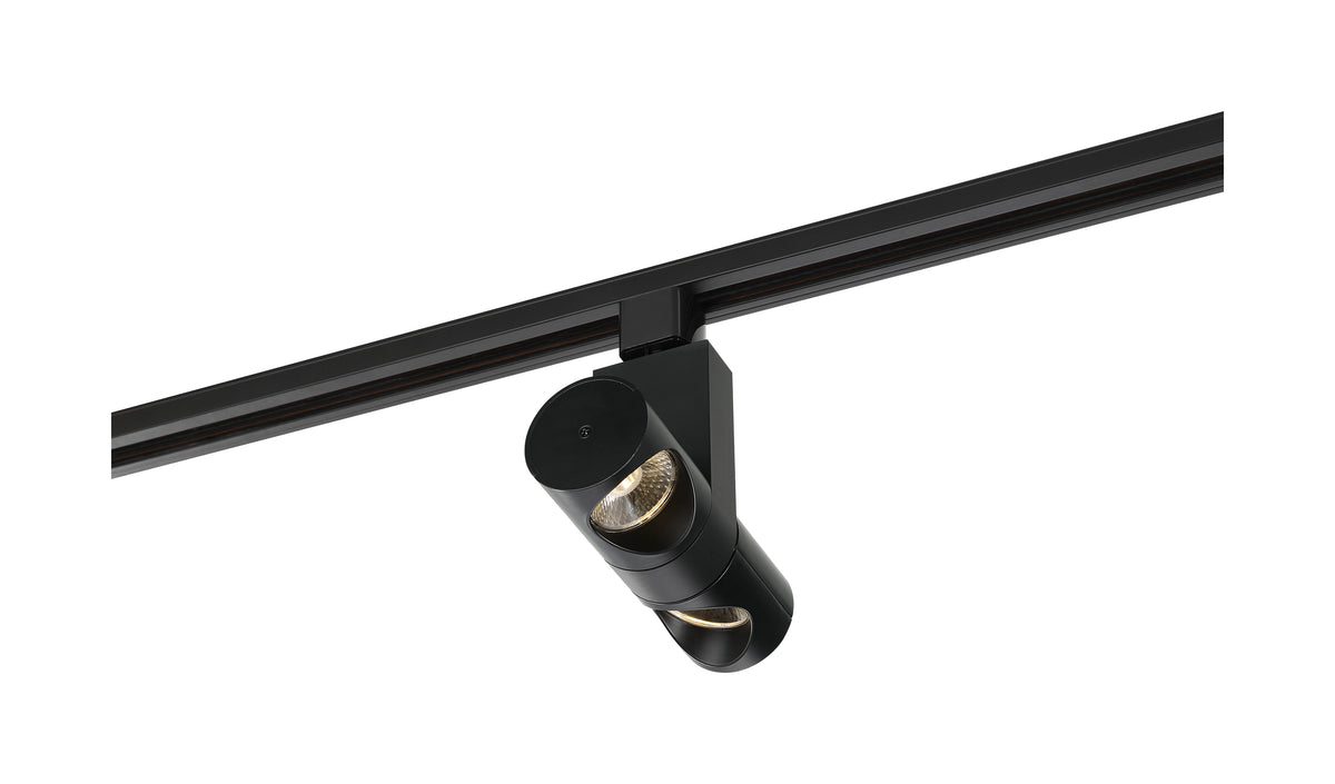 LED - 24 Watt Track Head - Dual Pipe - Black - 36 deg. Beam Angle - H-Style