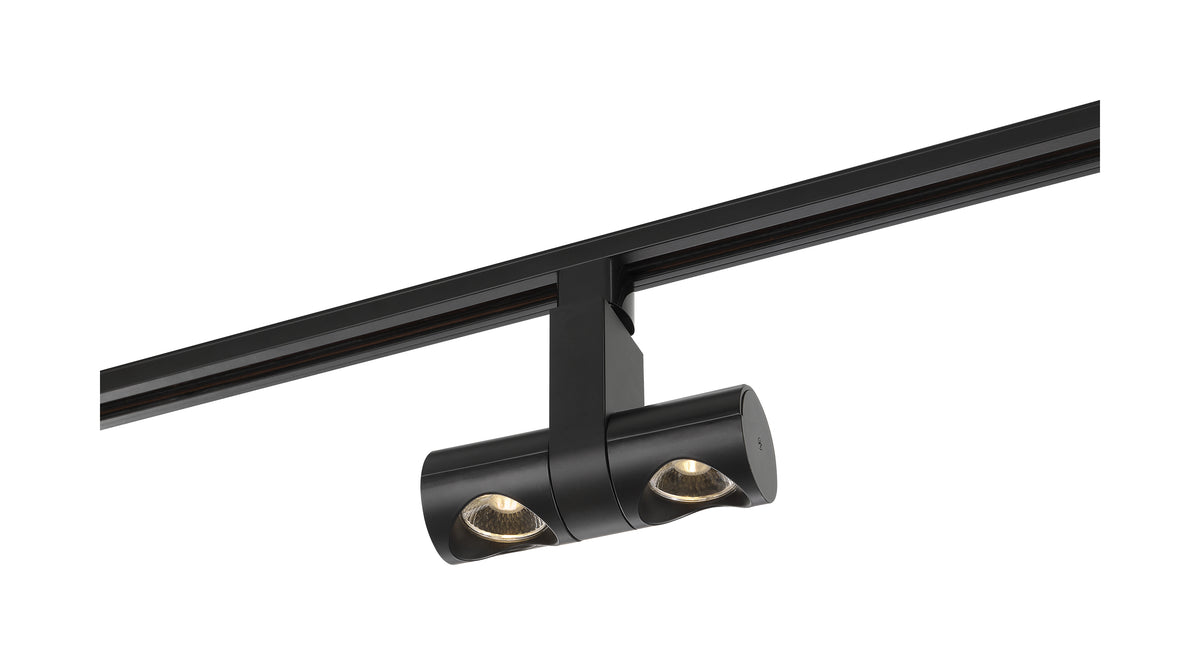 LED - 24 Watt Track Head - Dual Pipe - Black - 36 deg. Beam Angle - H-Style
