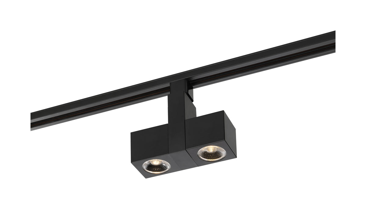 LED - 24 Watt Track Head - Dual Square - Black - 24 deg. Beam Angle - H-Style