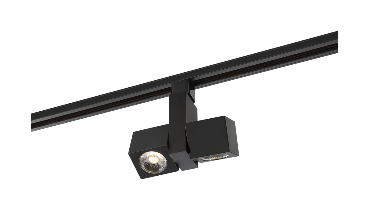 LED - 24 Watt Track Head - Dual Square - Black - 24 deg. Beam Angle - H-Style