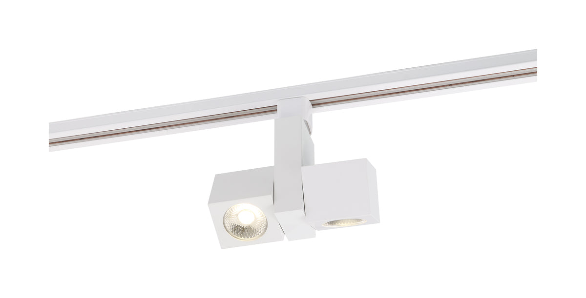 LED - 24 Watt Track Head - Dual Square - White - 24 deg. Beam Angle - H-Style