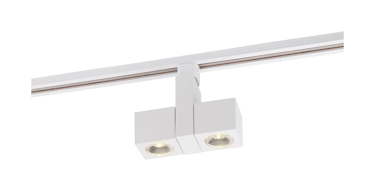 LED - 24 Watt Track Head - Dual Square - White - 24 deg. Beam Angle - H-Style